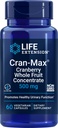 Life Extension Cran-Max®, 500 mg, Cranberry koko hedelmäkonsentraatti, edistää virtsan tract terveyttä tehokkaita antioksidantteja, gluteeniton, kasvissyöjä, ei-GMO, 60 kapselia