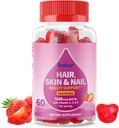 Natural hiukset iho ja kynnet vitamiinit Gummies, 7600mcg Biotin Gummies naisten kauneus tuki, ei-GMO (Strawberry maku, 60 kreivi)