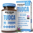 2000mg Advanced TUDCA täydennysosa - Max Imeytyminen TUDCA Bile suolat 4:1 Maito Thistle ja Probiootit - tukee maksa Detox & Cleanse, Sappirakko, Gut & Munuaisten terveys - 90 Vegan kapselit