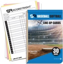 Baseball/Softball Lineup-kortit ... 16 pelaajan kirjan muoto 30 pelille...