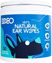 Dog Ear Cleaner Pyyhkeet Sormenpuhdistuspakkaus koirille ja kissoille Eucalyptus, kamomilla & Aloe Cat Korvanpuhdistaja rauhoittaa, deodoroi ja auttaa kutiavia korvia (50 kreivi)