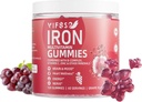 Iron Gummies Sugar Free, 120 Gummies Iron Sugar Complement for Women Monivitamiinia, Vitamiinia ja Sinkkiä naisille, Miehet ja lapset- Rypäle Maku, Vegan täydennysosa, Folaatti energialle - Ei jälkeen maku