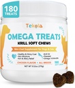 180 purukumia Omega 3 koirille ja kissoille - Krill - ihon ja turkin täydentää - Kuiva ja kutiava ihon helpotus - Allergia helpotus - kiiltävä takit - No Sheddding - EPA & DHA, vitamiinit ja mineraalit - Kanan maku