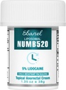 Ebanel 5% lidokaiinia Numbing Cream, kipulääke Burn Kutinaa Numb Cream, maksimaalinen vahvuus Allantoin, E-vitamiinia paikallisille ja peräaukon käyttöille, peräpukamien hoito, 1,35 Oz