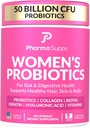 Advanced Women's Probiotics for Gut Health with Hair, Skin, & Nails Vitamiins Support - 50 miljardia PMY w/Collagen, Biotin & Keratin - Probiotic Supplement for Digestive Health & Bloating Relief.