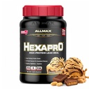 ALLMAX HEXAPRO, Chocolate Peanut Butter - 2 lb - 25 gramman proteiini per Serving - 8-tunnin kestävä julkaisu - nolla sokeria - 21 tarjoilua