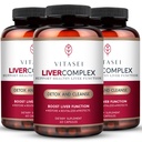 VITASI Maksan Cleanse Detox & Repair, Liver Complex W/Milk Thtle Extract, Garcinia, Curcumin C3, Support Herbal Supplement, Detox Formula naisten ja miesten, 60 kapseli (paketti 3)