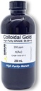 Todellinen kolloidinen kulta 200 ppm - 250 ml (8,45 Fl Oz) kirkkaassa BPA-vapaassa muovipullossa
