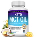 Toplux Keto MCT Oil Kapselit - 3000mg Natural Pure Coconut Oil Extract pillereitä, energian lähde, helppo kaivaa miesten naisten, 90 Softgels, täydennysosa