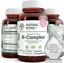 Natural Nutra Vitamiini B Complex Niacin, Folate, Thiamin, Biotin, tukee Hermoston terveys, edistää aineenvaihduntaa, iho, silmät ja hiusten terveys, Koko ravintolisä, 60 kasvissyöjä kapselit