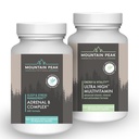 Mountain Peak Nutritionals Adrenal B Complex & Ultra High Multivitamiini Combo Pack - vitamiinia, useita mineraaleja, & Adaptogeeni tuki - B-vitamiinit, probiootit, & Essential Ravintoaineet - 90 & 180 Kasvisruoka Ca
