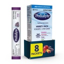 Pedialyte Electrolyte Powder ... Hydraation Drink lapsille ja aikuisille... Variety Pack: Viinirypäle, mansikkasitruuna ja appelsiini, 8 jauhepakkaa