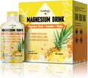 GREENPEOPLE 7-in-1 Magnesiumsitraatin neste, magnesiumsitraatin lisäravinteet Juo 280 mg magnesiumia, sinkkiä, bromia, C-vitamiinia D3 B6, lihaksia ja unta tukea lapsille ja aikuisille, 1 fl.Oz (10 kpl)