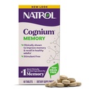 Natrol Cognium muisti, aivojen terveys täydentää aikuisille, ruokavalio täydentää aivojen terveys ja kliinisesti näyttää parantaa muistia ja palauttaa terveille aikuisille, 60 tablettia, jopa 30 päivän tarjonta