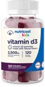 Nutricost Lapset D3-vitamiini Gummies 2500 IU (62,5 mcg), 120 Gummies - Mixed Berry Flavored