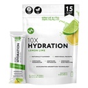 10X Health Hydraation pakkaukset sitruunan lime Elektrolyytti juoma Mix Liquid 15 laastaria magnesiumsitraatilla, natriumilla ja kaliumilla - luonnollinen maku Elektrolyytti