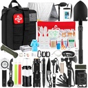 Survival Kit, 250 kpl Survival Gear Ensiapupakkaus Molle System Yhteensopiva laukku ja hätäteltta, hätäpaketti maanjäristys, ulkoseikkailu, patikointi, metsästys, Lahjat miesten naisten