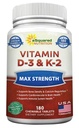 aSquared Nutrition D3-vitamiini K2-lisällä 180 purutablettia, Max Strength D-3 kolekalsiferoli & K-2 MK7 tukemaan terveitä luut, hampaat, sydän - antioksidantti D3 & K2 MK-7 Energy Formula Aikuinen