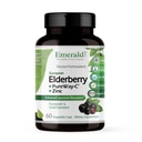 EMERALD LABS Elderberry Plus - Ruoansulatuselimistön tuki European Elderberry Extract, C-vitamiinia PureWay-C & Albion kelated Sinkki - Vegaani & Gluteenittomat - 60 Vihanneskapselit (30-päivä tarjonta)