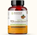 Curcumin (95%) ja Black Pepper Extract (Better absorbation),1300mg, Immuniteetti, Joints Health 60 Veg kapselit, 650 Mg Jokainen