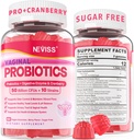 emätin Probiootit Gummies naisten PH Balance, Odor Control prebiootit, karpalo, D-Mannose, edistää feminiini terve emätin Flora, virtsatie, Hiiva, Ruoansulatuskanavan tuki, sokeriton,60Cts