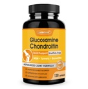 ZEBORA Glukosamiini Chondroitin Joint Support Supplement, jossa on MSM Turmeric Boswellia, Glukosamiinisulfaatti, Glukosamiini Chondroitin MSM, Joint Support & Relief, 120 kapselia