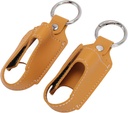 Geneerinen astma-inhalaattorin haltija, inhalaattorin tapauksessa Inhalaattorin kantaja lukko Turvasuljin Carabiner Clip 2kpl Kannettava PU Nahka-inhalaattorin suojain (Turmeric)