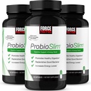 Force Factor ProbioSlim Probiotic Supplement naisille ja miehille probiootteja ja vihreä teeuute, vähentää kaasua, turvotusta, ummetus, tuki Ruoansulatuskanavan terveys & Gut Health, 180 kapselia (3-Pack)