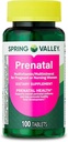 Spring Valley Prenatal Multivitamiini / Multimineral raskaana oleville ja hoitotyön naisten ravintolisät tabletti, 100 kreivi - Uusi ilme