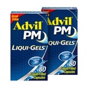 Advil PM Liqui-Gels Pain Reliever ja Nighttime Sleep Aid, Pain Medicine kanssa Ibuprofeeni kivunlievitykseen ja Difenhydramiini HCL varten unilääke - 2x80 Liquid Filled Kapselit
