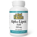 Luonnollinen tekijä Alfa-lipoiinihappo 200 mg kapselit, 60 count