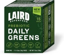 Laird Superfood Prebiotic Daily Greens Powder - pakkaus 15 Single Serve Sachets - Essential Vitamiineja & Minerals - Kuitu, Adaptogen & Fruits, Vihannekset 