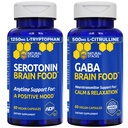 NATURAL STACKS Serotoniini & GABA aivot Ruoka Bundle - tukee positiivinen mieliala & rauhallisuus* - 120 Kokonaiskapselit