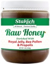 Stakich Royal Jelly, Bee Pollen, Propolis Enriched Raw Honey - Pure, Käsittelemätön, lämmittämätön - 5 punta (80 Ounce)