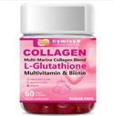 Glutationi Biotin Collagen Glow Gummies, extra-vahva L-glutationi & Colageno Hybridolizado naisille & 10000 mcg Biotin & Multivitamiini naisille ihokynsi