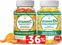Lunakai C-vitamiinia ja D3-vitamiinia Gummies Bundle - 300mg Organic, ei-GMO, Vegan pureskeltava Gummy - Immuniteetti, luu-ja mielialatuki täydentää aikuisille