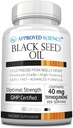 Hyväksytty Science Black Seed Oil - Cold Pressed Nigella Sativa - Tehostaa immuniteettia, hengitysteiden, kognitiivisia, ja Ruoansulatus - 2% Thymokinoni - 1 pullo - 60 Softgels - Valmistettu USA