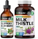 BIO KRAUTER Liukas Elm Tincture 4 Fl. Oz. & Milk Thistle 250 kapselia