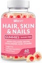 Ihon ja kynsien Gummies - Vegan Biotin 5000 mcg vitamiinit naisille ja miehet tukee nopeampaa hiusten kasvua, vahvemmat kynnet, hehkuva iho