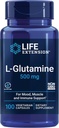 Life Extension Creatiinikapselit 120 Count & L- glutamine 500 mg 100 Capsules Bundle for Muscle Health