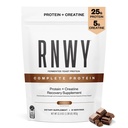 RNWY Täydellinen proteiini, 25g Hiivaproteiini + 5g Creatiini Monohydraatti, Vegaaninen, Dairy-vapaa, Informoitu Sport Certified, Post-workout Recovery for Endurance Urheilijat, Suklaa, 21 tarjoilua