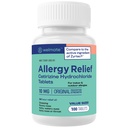 WELMATE - Allergia Relief - Setiritsiini HCl 10 mg - 24 tuntia Antihistamiini - Non Drowsy - Aivastelu - Runny Nenä - kutiava silmät ja kurkku - Sisällä ja ulkona Allergia Relief - 100 tablettia