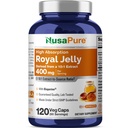 NusaPure Royal Jelly 10:1 Extract, 400 mg Ekvivalenttinen 4000 mg - 120 kasviskapseli (ei-GMO, gluteeniton, Bioperine)