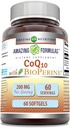 Hämmästyttävä Formula CoQ10 Bioperine Supplement ... 200 Mg per tarjoilu 60 Softgels...