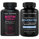 Elintoiminnot Biotiinikompleksikapselit + Resveratrol-kapselit