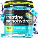 Kreatiini Monohydraatti Gummies Complex 6200mg miehille ja naisille - 120 Gummies Advanced Formula W/L-Tauriinia + B12-vitamiinia lihasten vahvuus, lihasten rakentaja, energia Boost, Pre-Workout täydentää - Thinbi