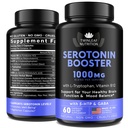 Luonnollinen serotoniini täydentää - Valmistettu USA 5HTP serotoniini & Cortisol Manager - serotoniinin Booster vitamiini täydentää naisille 5-HTP, B6-vitamiini, B12, GABA, L Theanine, L Tryptofaani - 60 kapselia