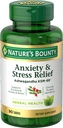 Nature's Bounty Stress Relief, Ashwagandha KSM-66, tukee satunnaista stressiä, ravintolisä, 2 tablettia päivässä, kasvissyöjätabletteja, Gluteeniton, 90 Ct