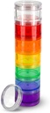 7 päivää lääke pilleri Organizer - pillerilaatikko - sopii pieniin tabletteja ja vitamiini täydentää, pitää päivittäinen lääke järjestää yhdessä paikassa - keskikokoinen - sateenkaari