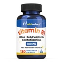 B1-vitamiini 500MG, 120 kapselia, ei-GMO, Vegan, gluteeniton, benfotiamiini